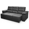 Sofá Retrátil Reclinável 4 lugares com molas 2,30m Quantum Suede Velut Cinza - King House