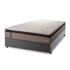 Conjunto Cama Box Espuma Atlanta Bege Casal 138x188x62