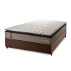 Conjunto Cama Box Espuma Atlanta Bege Casal 138x188x62