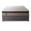Conjunto Cama Box Espuma Atlanta Bege Casal 138x188x62
