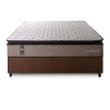 Conjunto Cama Box Espuma Atlanta Bege Casal 138x188x62