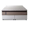 Conjunto Cama Box Espuma Atlanta Bege Queen 158x198x62
