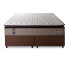 Conjunto Cama Box Espuma Atlanta Bege King 193x203x62