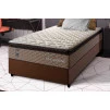 Conjunto Cama Box Espuma Atlanta Bege Solteiro 88x188x62