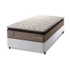 Conjunto Cama Box Espuma Atlanta Bege Solteiro 88x188x62