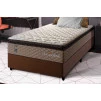 Conjunto Cama Box Espuma Atlanta Bege Solteiro 96x203x62