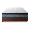Conjunto Cama Box Espuma Chicago Cinza Viúva 128x188x57