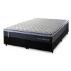 Conjunto Cama Box Queen Dakota Preto 158x198x57 Espuma D33