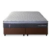 Conjunto Cama Box Queen Dakota Preto 158x198x57 Espuma D33