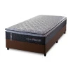 Conjunto Cama Box Solteiro Dakota Preto 96x203x57 Espuma D33