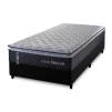 Conjunto Cama Box Solteiro Dakota Preto 96x203x57 Espuma D33