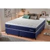 Conjunto Cama Box Queen Size Lagras 158x198x66 Azul Molas Ensacadas 