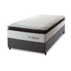 Conjunto Cama Box Espuma San Diego Branco Solteiro 88x188x67