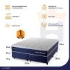 Conjunto Cama Box King Size Lagras 193x203x66 Azul Molas Ensacadas 